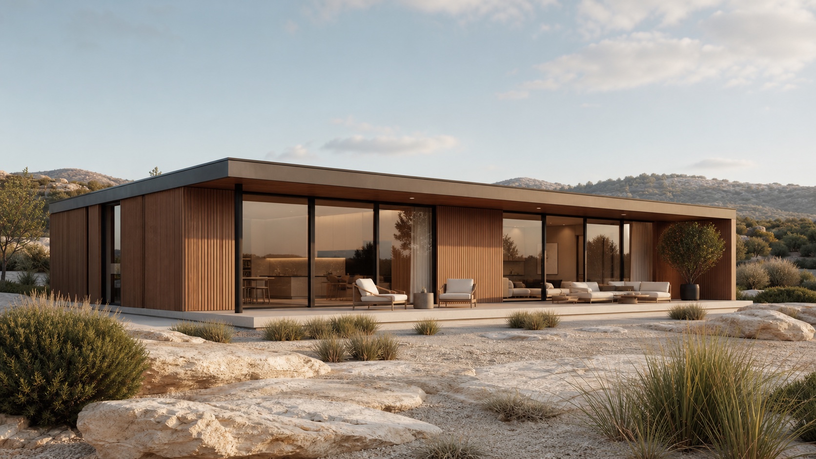 Kenzo modular unit with a dark exterior